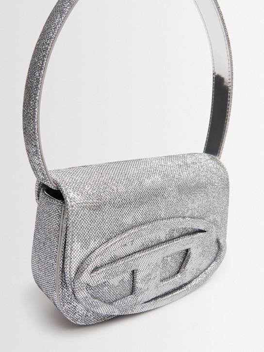 Diesel: 1DR glitter shoulder bag - Silver - women_1 | Luisa Via Roma