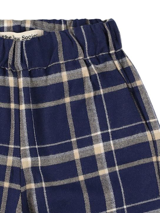The New Society: Check cotton pants - ブルー - kids-boys_1 | Luisa Via Roma