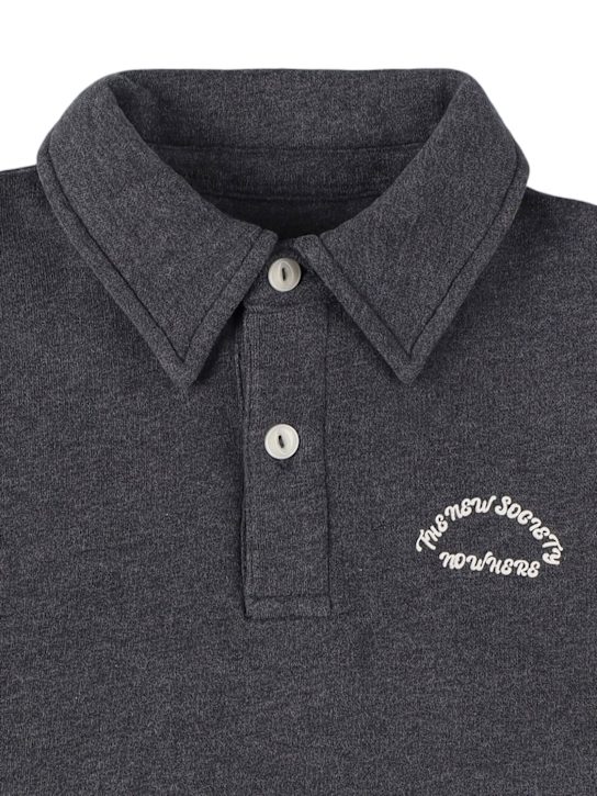 The New Society: Embroidered cotton piquet polo t-shirt - kids-boys_1 | Luisa Via Roma