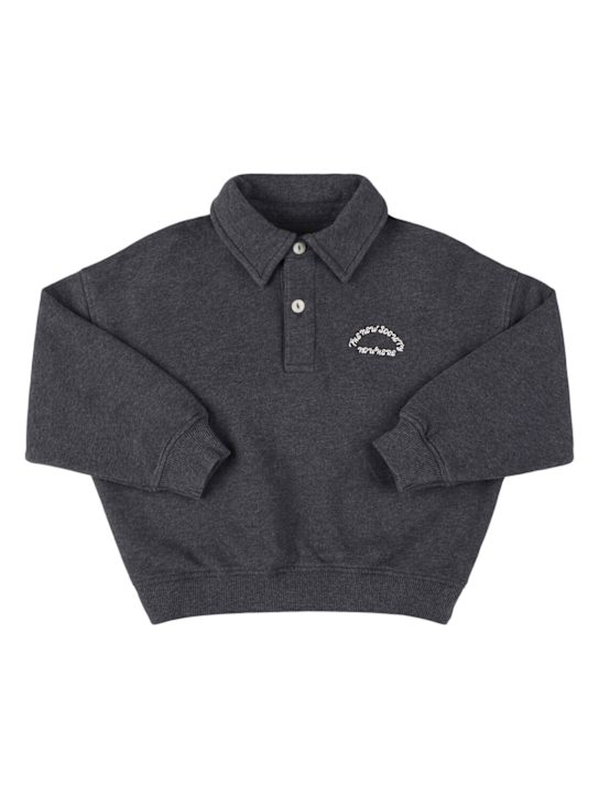 The New Society: Embroidered cotton piquet polo t-shirt - kids-boys_0 | Luisa Via Roma