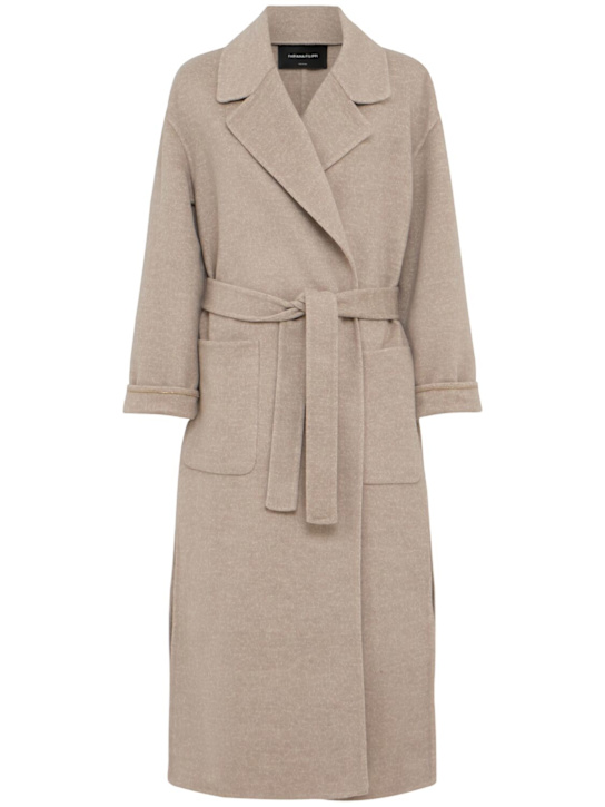 Fabiana Filippi: Wool & cashmere long coat - Beige - women_0 | Luisa Via Roma
