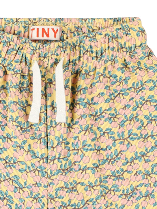 Tiny Cottons: Printed organic cotton rib pants - イエロー - kids-girls_1 | Luisa Via Roma