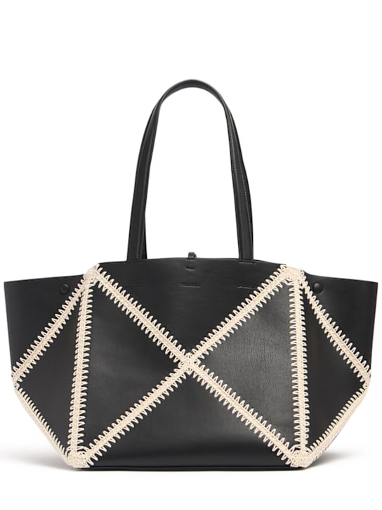 Nanushka: The Origami tote bag - Black/Creme - women_0 | Luisa Via Roma