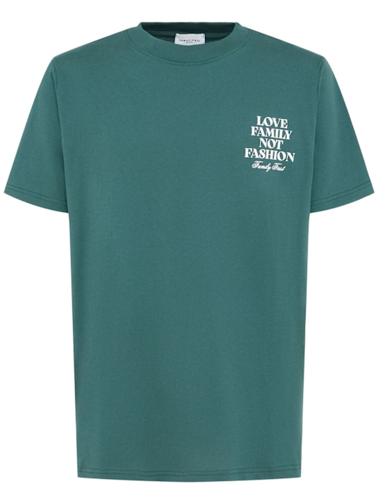 Family First: Logo cotton t-shirt - Green - men_0 | Luisa Via Roma