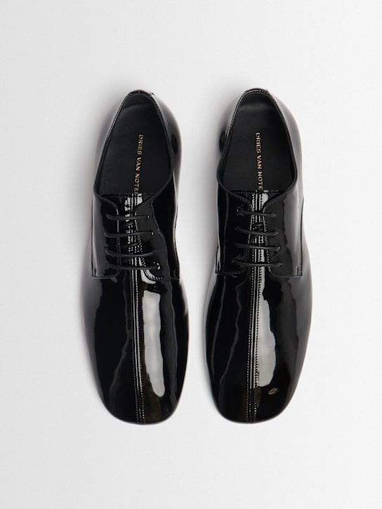 Dries Van Noten: Leather lace-up shoes - Black - men_1 | Luisa Via Roma