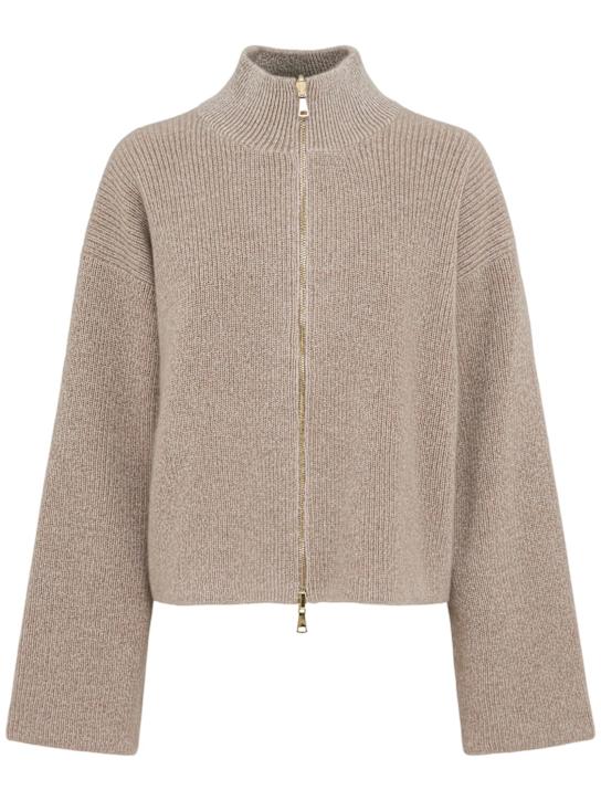Fabiana Filippi: Reversible wool blend jacket - Beige - women_0 | Luisa Via Roma