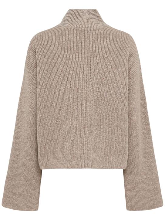 Fabiana Filippi: Reversible wool blend jacket - Beige - women_1 | Luisa Via Roma