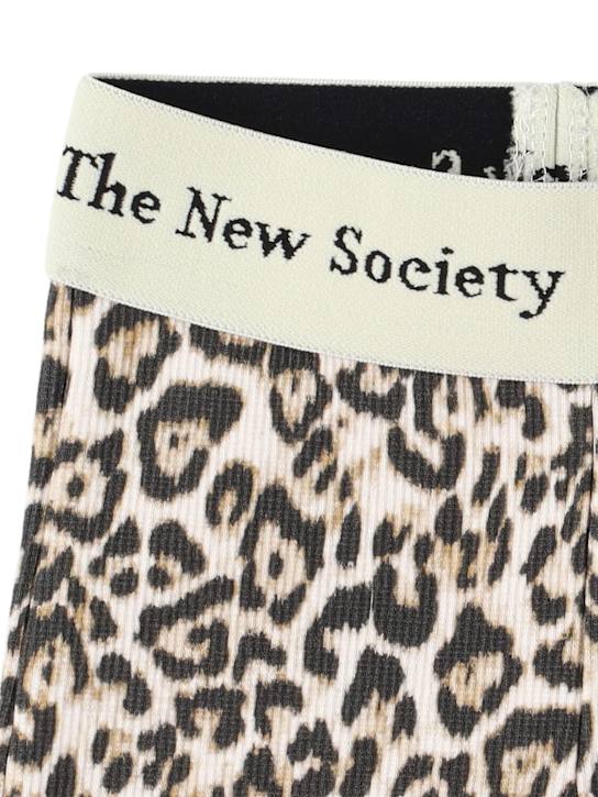 The New Society: Leggings aus Baumwollmischdenim mit Druck - Bunt - kids-girls_1 | Luisa Via Roma