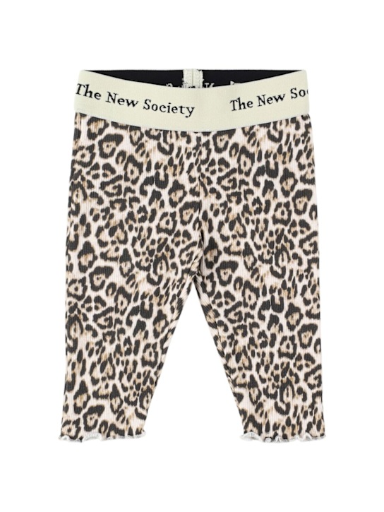 The New Society: Leggings aus Baumwollmischdenim mit Druck - Bunt - kids-girls_0 | Luisa Via Roma