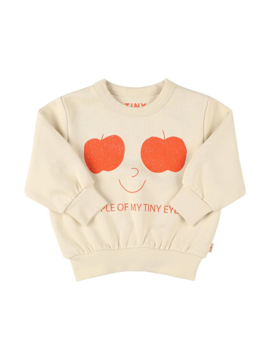 Tiny Cottons: Felpa in cotone biologico stampato - Beige - kids-girls_0 | Luisa Via Roma