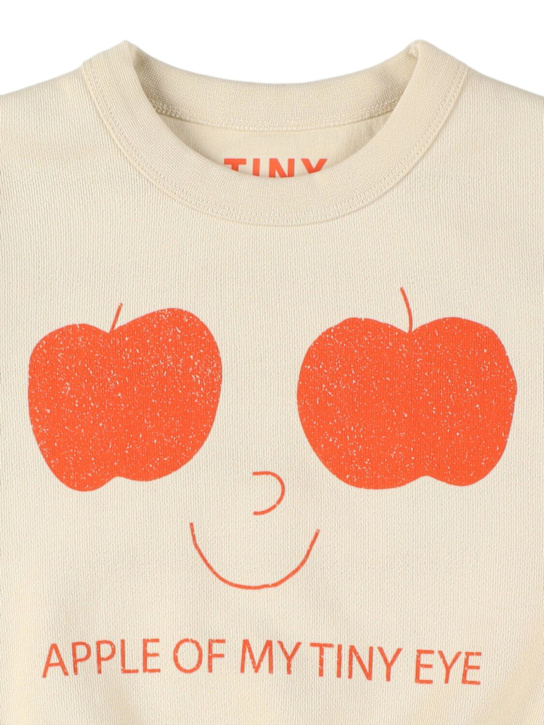 Tiny Cottons: Felpa in cotone biologico stampato - Beige - kids-girls_1 | Luisa Via Roma