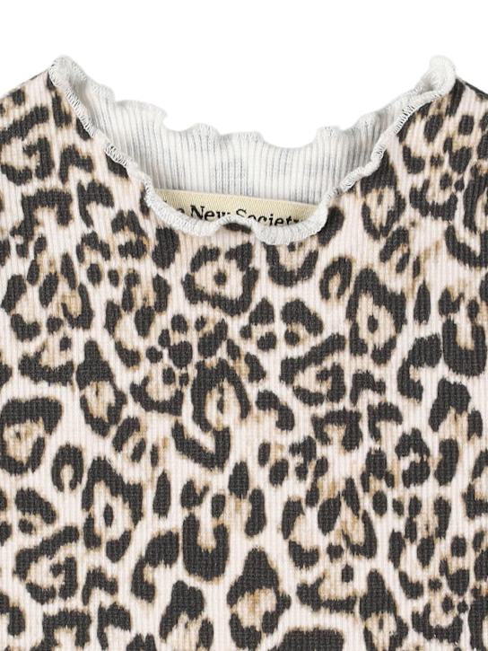The New Society: Leopard print cotton blend t-shirt - マルチカラー - kids-girls_1 | Luisa Via Roma