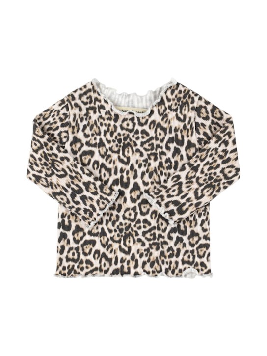 The New Society: Leopard print cotton blend t-shirt - マルチカラー - kids-girls_0 | Luisa Via Roma