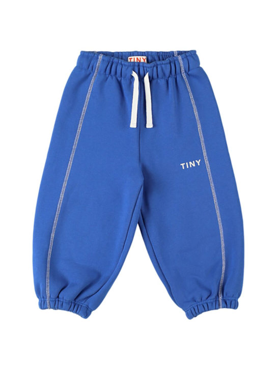 Tiny Cottons: Organic cotton sweatpants - Blue - kids-boys_0 | Luisa Via Roma