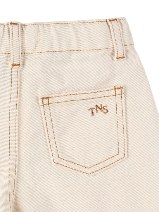 The New Society: Pantaloni in denim di cotone - Beige - kids-girls_1 | Luisa Via Roma