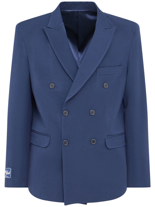 Family First: Double breasted tech blend jacket - ダークブルー - men_0 | Luisa Via Roma