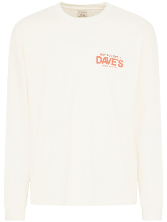 Roy Roger's: Printed cotton t-shirt - Off White - men_0 | Luisa Via Roma