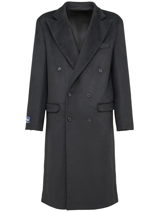 Family First: Double breasted wool blend coat - ブラック - men_0 | Luisa Via Roma