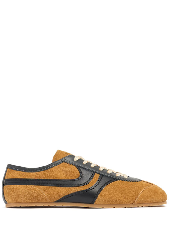 Dries Van Noten: Suede & leather sneakers - Beige - men_0 | Luisa Via Roma