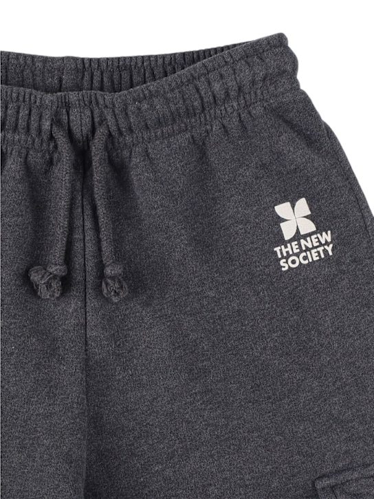 The New Society: Printed cotton sweatpants - グレー - kids-boys_1 | Luisa Via Roma