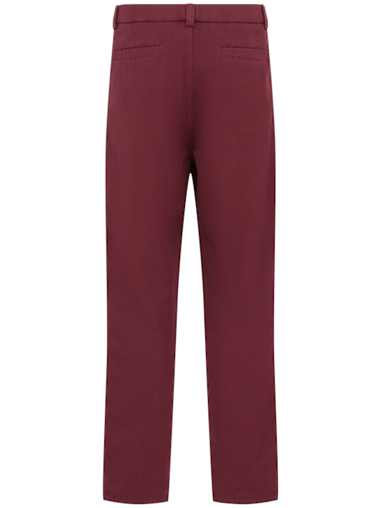 Brunello Cucinelli: Dyed cotton gabardine pants - Amaranto - men_1 | Luisa Via Roma