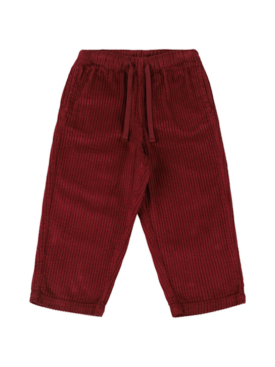 The New Society: Cotton corduroy pants - Red - kids-boys_0 | Luisa Via Roma