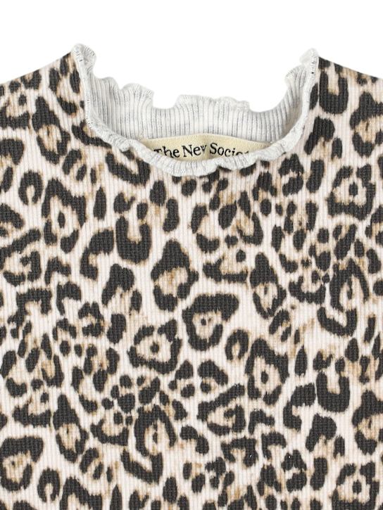 The New Society: Printed cotton blend jersey t-shirt - kids-girls_1 | Luisa Via Roma