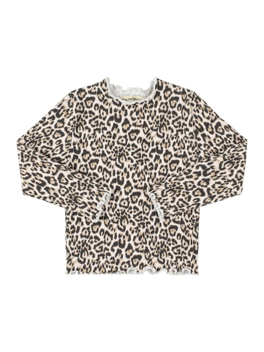 The New Society: Printed cotton blend jersey t-shirt - kids-girls_0 | Luisa Via Roma