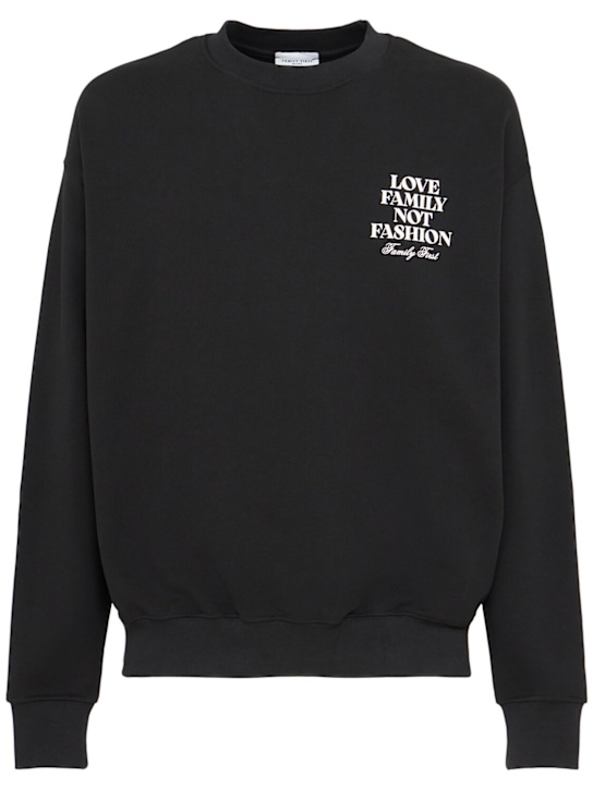 Family First: Logo cotton crewneck sweatshirt - men_0 | Luisa Via Roma