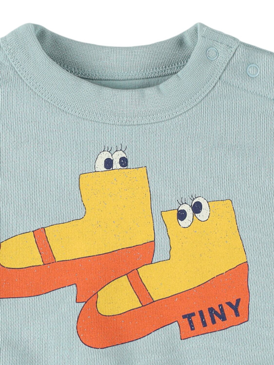 Tiny Cottons: Printed organic cotton sweatshirt - ライトグリーン - kids-girls_1 | Luisa Via Roma