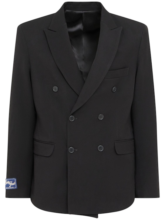 Family First: Double breasted tech blend jacket - Black - men_0 | Luisa Via Roma