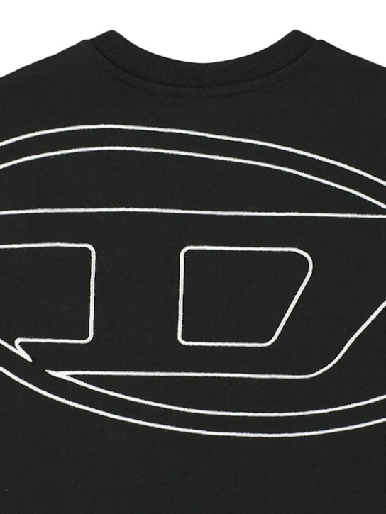 Diesel Kids: Embroidered cotton jersey t-shirt - ブラック - kids-boys_1 | Luisa Via Roma