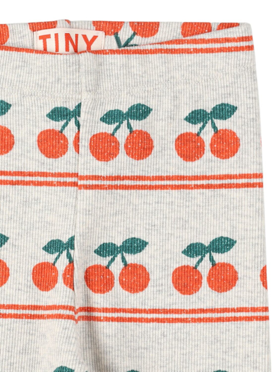 Tiny Cottons: Leggings en coton biologique côtelé imprimé - kids-girls_1 | Luisa Via Roma