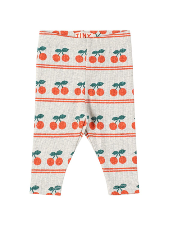 Tiny Cottons: Leggings en coton biologique côtelé imprimé - kids-girls_0 | Luisa Via Roma