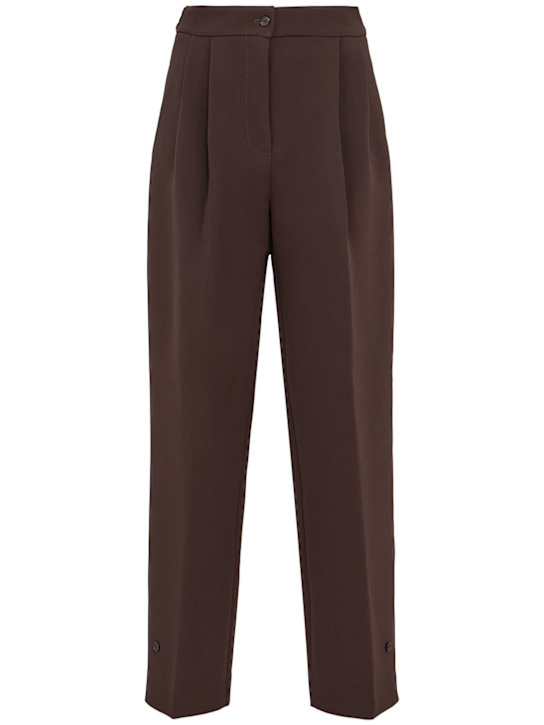 The Frankie Shop: Doyer acetate blend pleated pants - women_0 | Luisa Via Roma