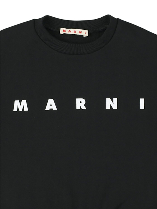 Marni Junior: Printed cotton sweatshirt - ブラック - kids-boys_1 | Luisa Via Roma