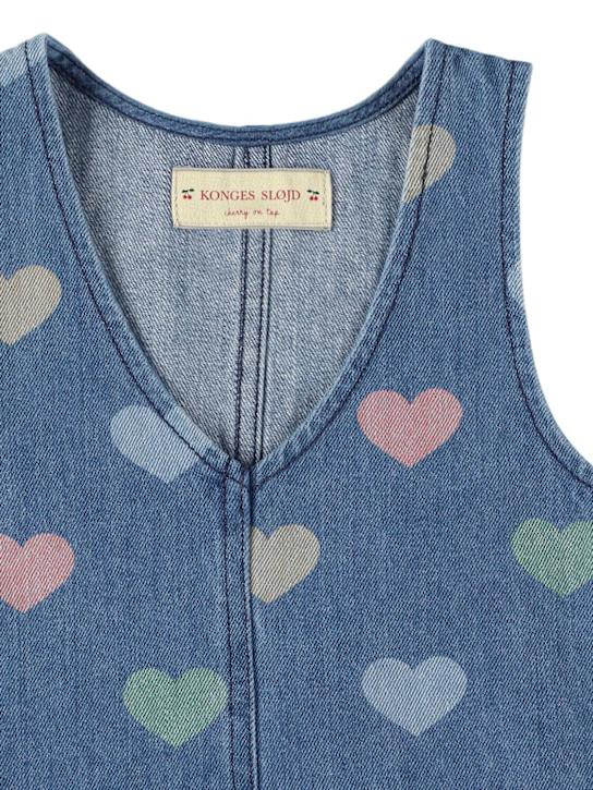 Konges Sløjd: Vestito in denim di cotone stampato - Blu/Multi - kids-girls_1 | Luisa Via Roma