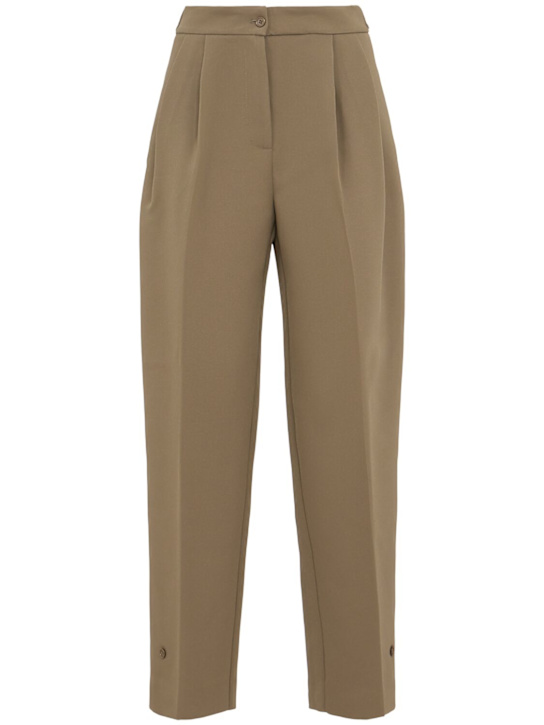 The Frankie Shop: Doyer acetate blend pleated pants - Sage Green - women_0 | Luisa Via Roma