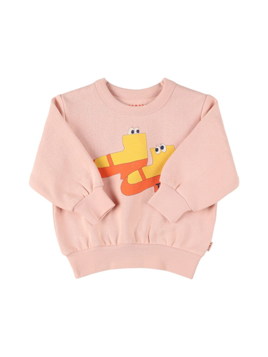 Tiny Cottons: Printed organic cotton sweatshirt - ピンク - kids-girls_0 | Luisa Via Roma