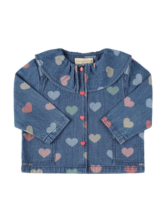 Konges Sløjd: Printed cotton shirt - ブルー/マルチカラー - kids-girls_0 | Luisa Via Roma