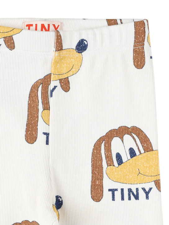 Tiny Cottons: Printed organic cotton rib leggings - Off White - kids-boys_1 | Luisa Via Roma