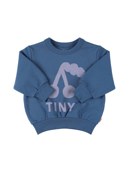 Tiny Cottons: Felpa in cotone biologico stampato - Blu - kids-girls_0 | Luisa Via Roma