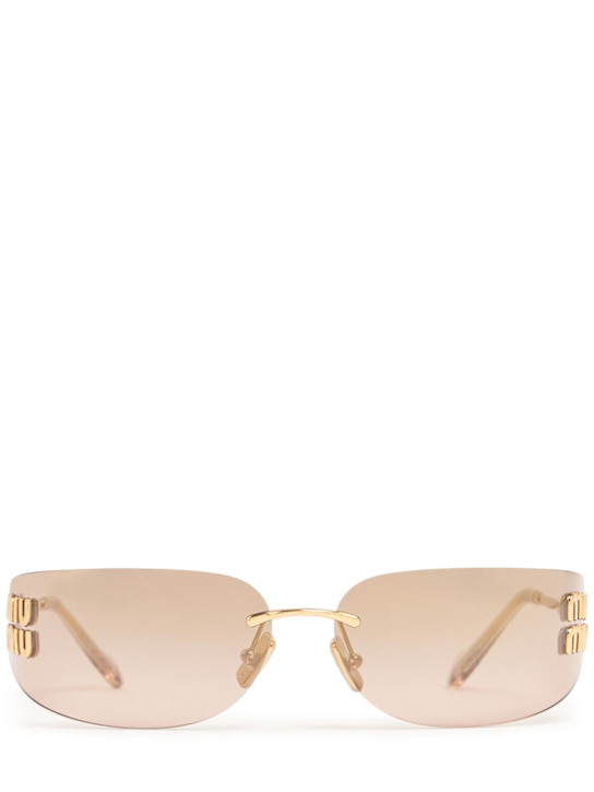 Miu Miu: Occhiali da sole in metallo - women_0 | Luisa Via Roma