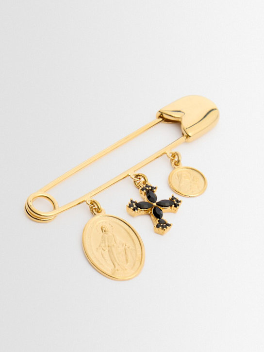 Dolce&Gabbana: Bijoux brass brooch - Gold - men_1 | Luisa Via Roma