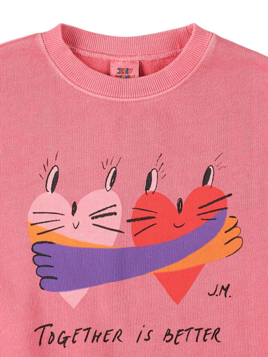 Jellymallow: Printed cotton crewneck sweatshirt - ピンク - kids-girls_1 | Luisa Via Roma