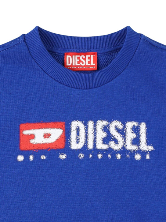 Diesel Kids: Cotton blend crewneck sweatshirt w/logo - ロイヤルブルー - kids-girls_1 | Luisa Via Roma