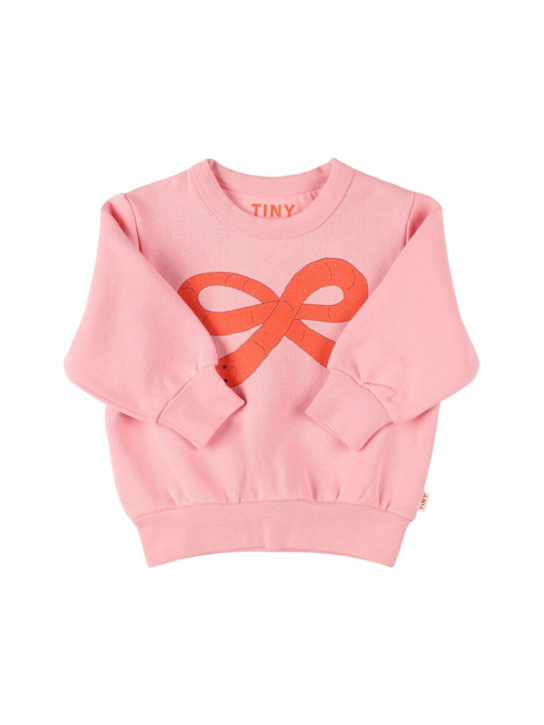 Tiny Cottons: Printed organic cotton sweatshirt - ピンク - kids-girls_0 | Luisa Via Roma