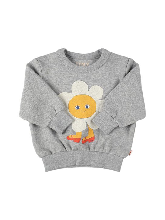Tiny Cottons: Felpa in cotone con stampa - Grigio - kids-girls_0 | Luisa Via Roma