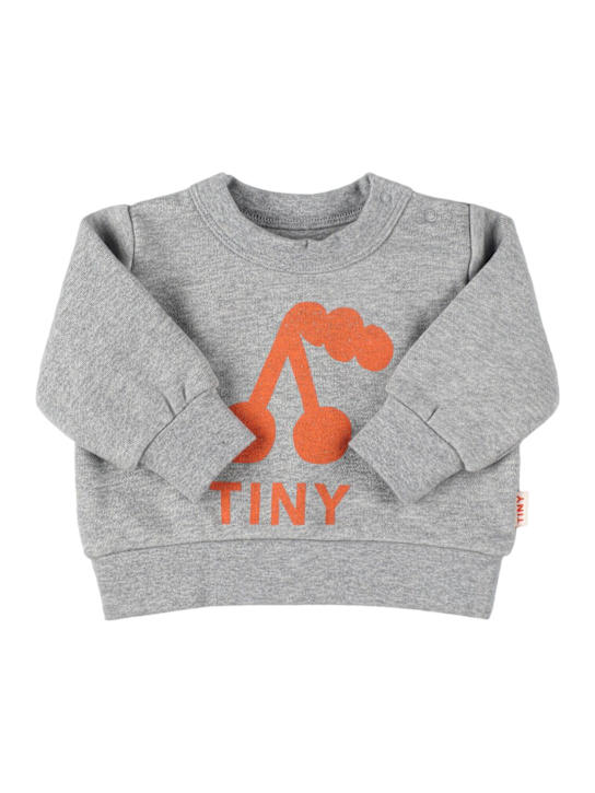 Tiny Cottons: Printed cotton sweatshirt - Grey - kids-boys_0 | Luisa Via Roma