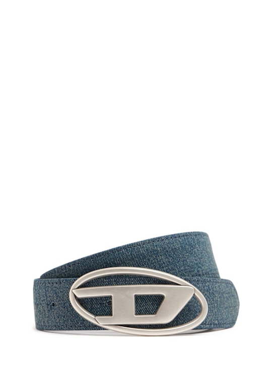 Diesel: B-1DR 20 leather belt - Blue - women_0 | Luisa Via Roma